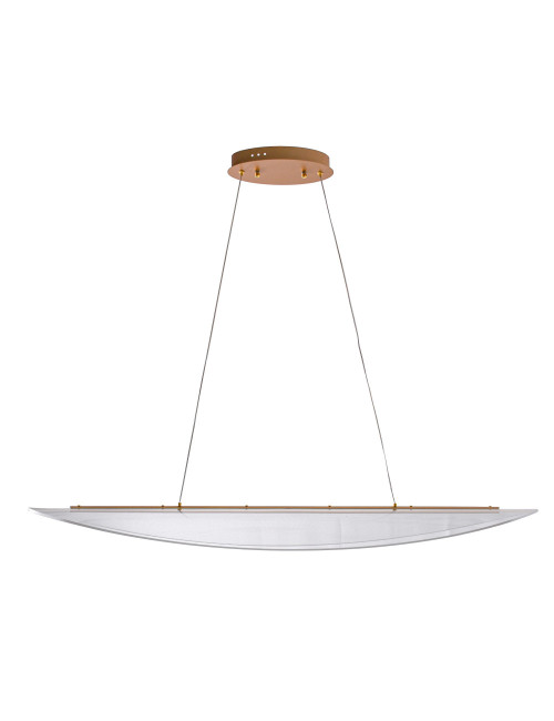 Suspensão CORALINA 112W LED 10080lm 3200/4000/6000K C.120xL.35xAlt.Reg. cm Dourado