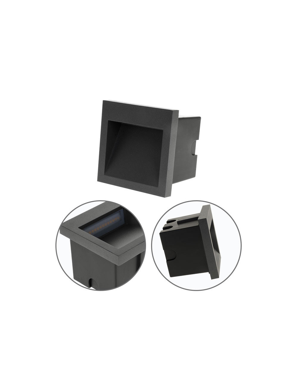 Aplique de encastrar MUSTANG IP54 1x3W LED 105lm 3000K C.9xL.1xAlt.9cm Antracite Aplique de encastrar MUSTANG IP54 1x3W LED 105lm 3000K C.9xL.1xAlt.9cm Antracite