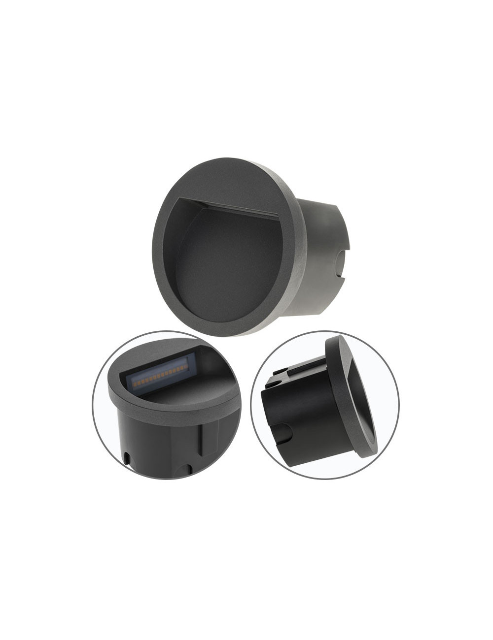 Aplique de encastrar MUSTANG redondo IP54 1x3W LED 105lm 3000K L.7xD.10