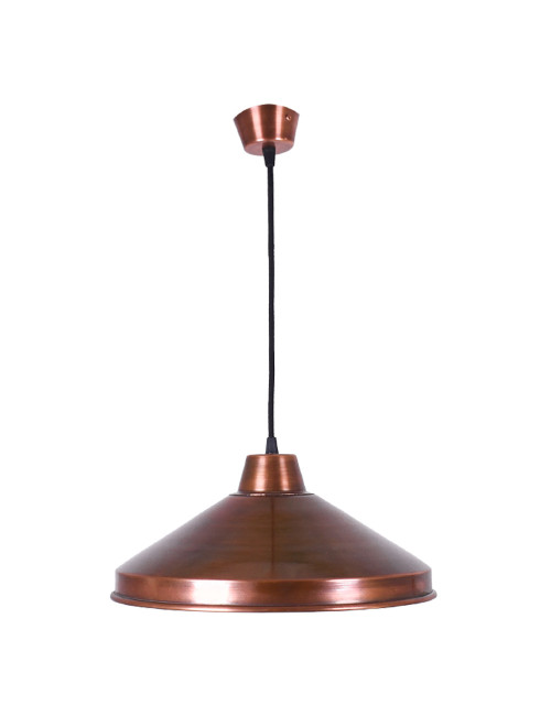Suspensão COPPER 1xE27 Alt.Reg.xD.35cm em cobre com acabamento liso oxidado