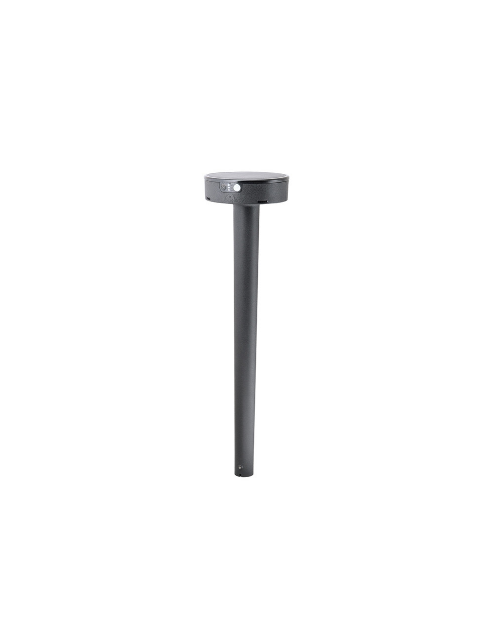 Foco com espigão FIORINA c/sensor movimento e painel solar 1xE27 IP55 Alt.78xD.16cm preto