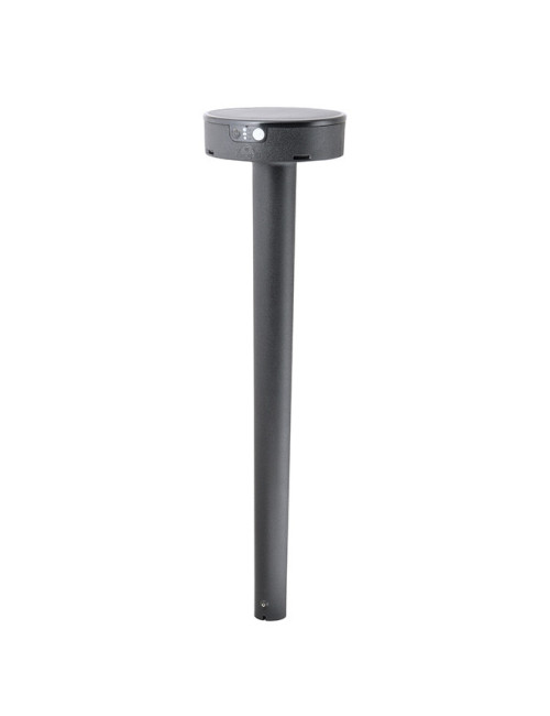 Foco com espigão FIORINA c/sensor movimento e painel solar 1xE27 IP55 Alt.78xD.16cm preto