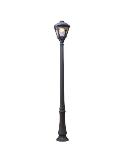 Pilar SERGIO 1xE27 30W botão CCT (3cores) incluída IP55 C.33xL.33xAlt.237cm resina preta