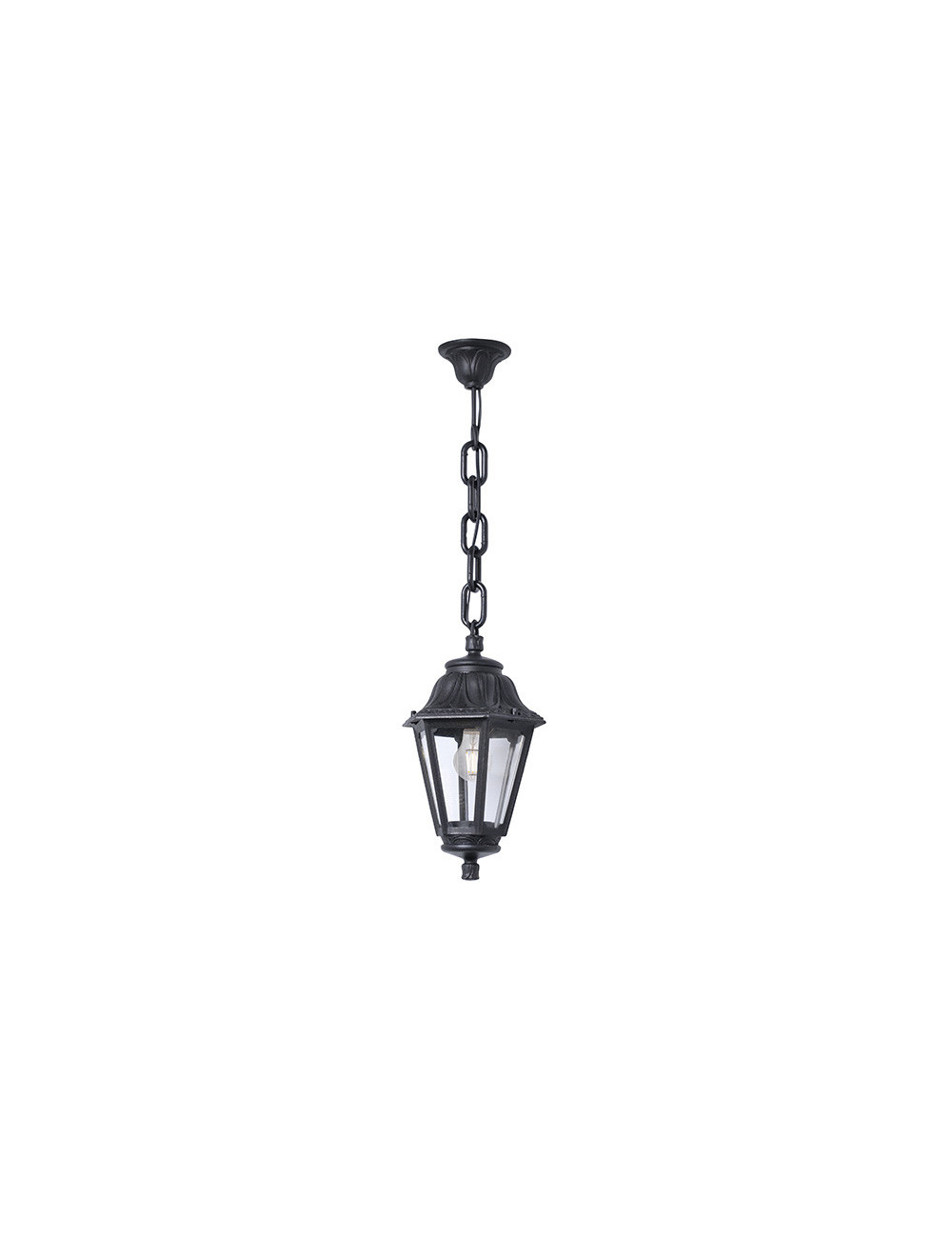 Suspensão ANNA 1xE27 IP55 Alt.80xD.22cm resina preta