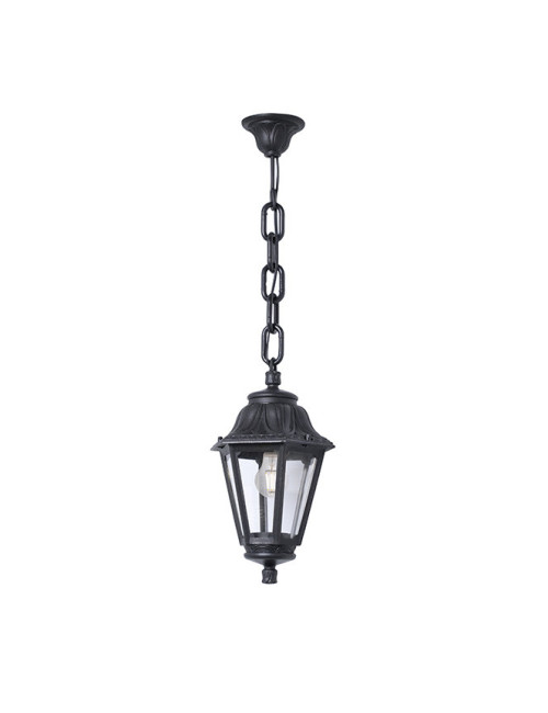 Suspensão ANNA 1xE27 IP55 Alt.80xD.22cm resina preta