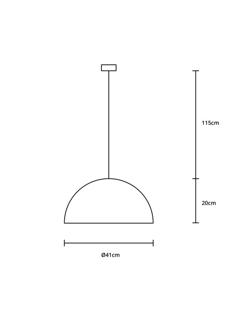 Suspensão MELINDA 1xE27 Alt.Reg.xD.40cm Branco
