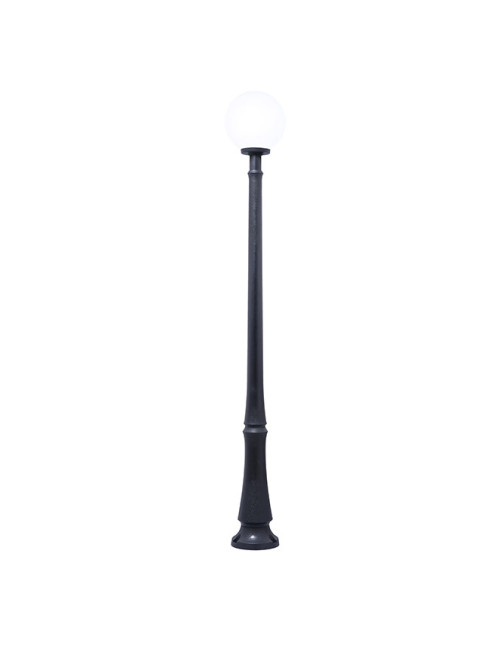 Pilar GLOBE 1xE27 11W botão CCT (3cores) IP55 Alt.227xD.30cm resina preta