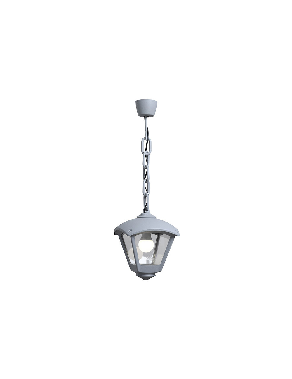 Suspensão ROBY 1xE27 IP55 C.20xL.20xAlt.70cm resina cinza