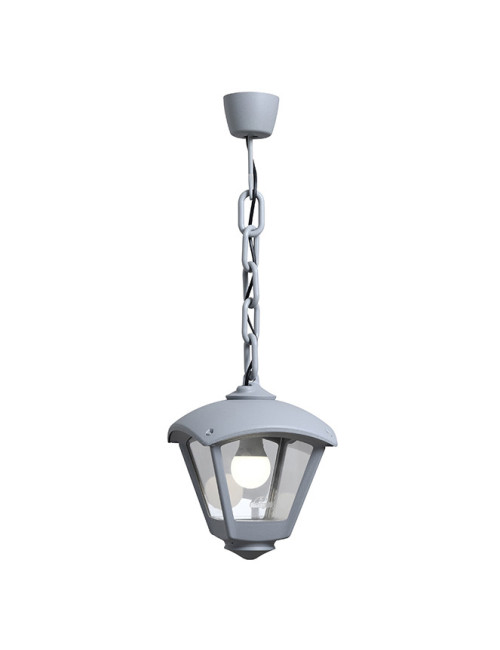 Suspensão ROBY 1xE27 IP55 C.20xL.20xAlt.70cm resina cinza