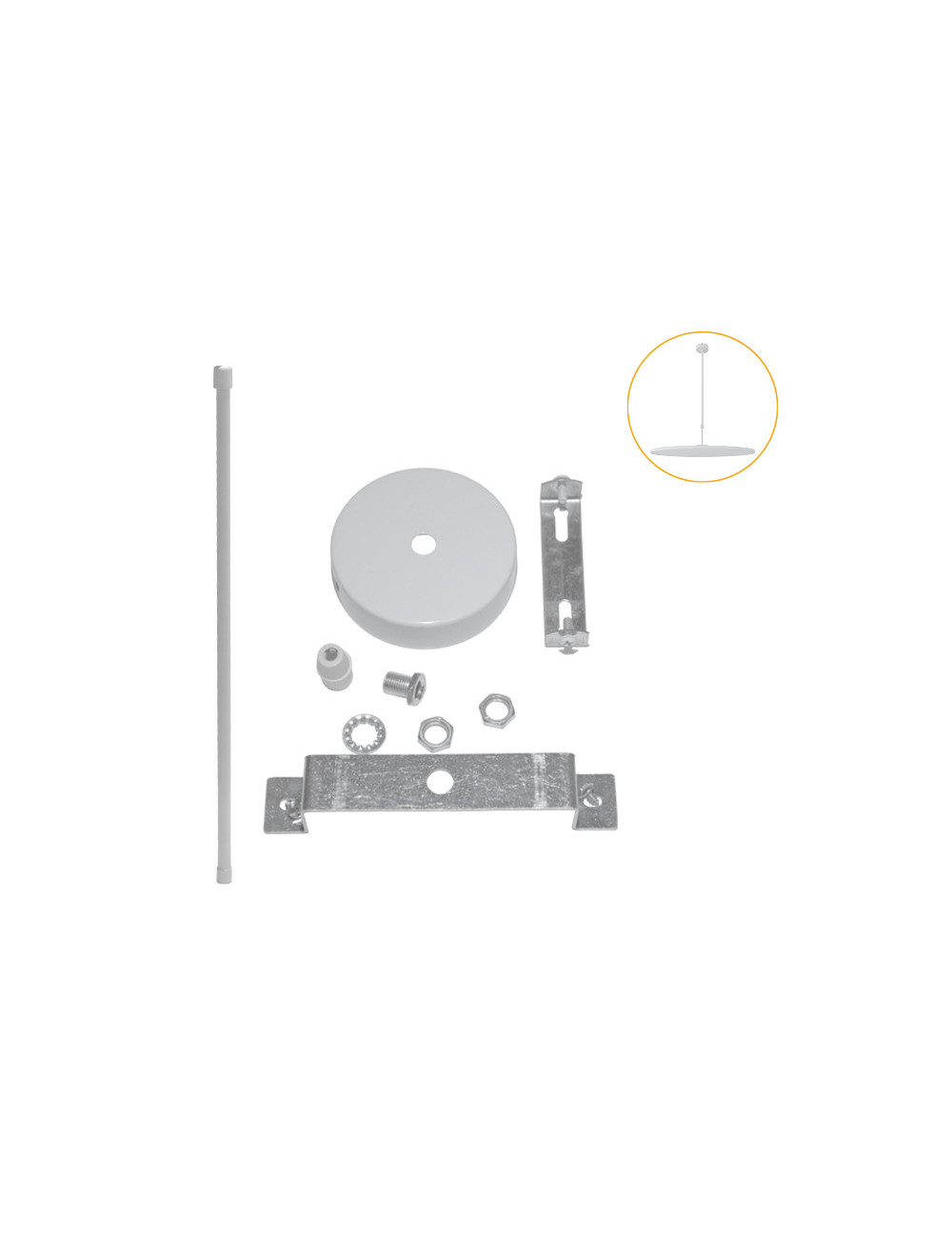 Conjunto de acessórios para suspender o plafond CAMUS de 38cm com tubo rígido