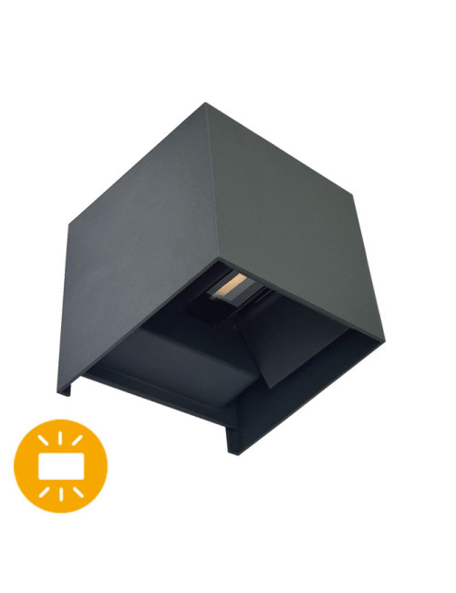 Aplique SOR IP65 2x5W LED 600lm 4000K C.10xL.10xAlt.10cm Antracite