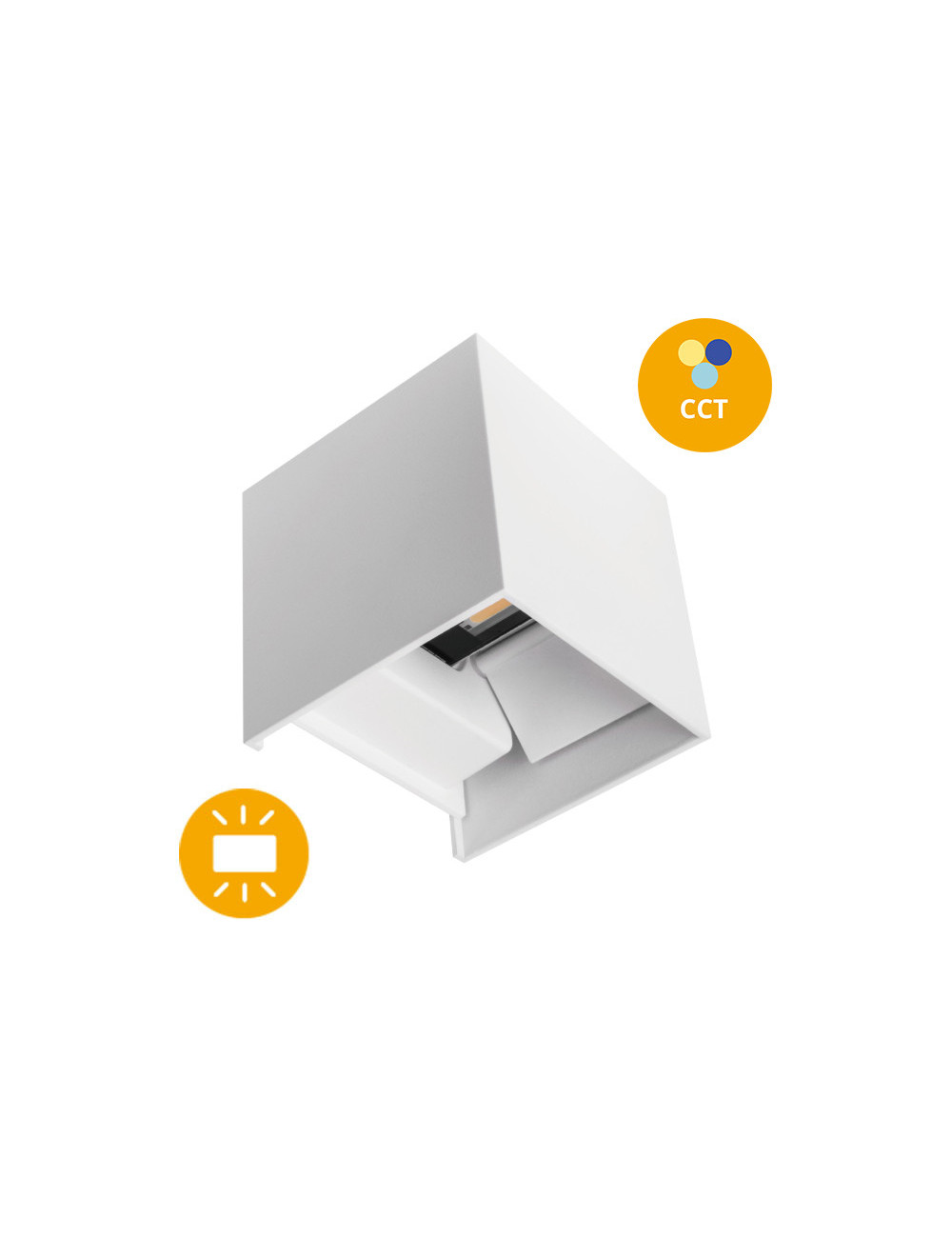 Aplique SOR IP65 2x5W LED CCT 3000/4000/6500K C.10xL.10xAlt.10cm Branco