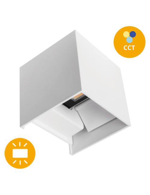 Aplique SOR IP65 2x5W LED CCT 3000/4000/6500K C.10xL.10xAlt.10cm Branco