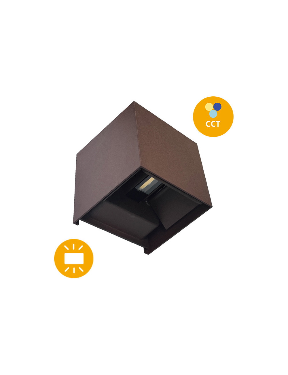 Aplique SOR IP65 2x5W LED CCT 3000/4000/6500K C.10xL.10xAlt.10cm Ferrugem