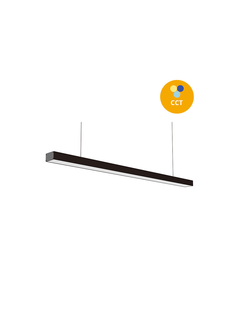 Barra suspensa/tecto LineX OFFICE 120cm 1x40W LED CCT 3000/4000/6400K C.118xL.7xAlt.Reg.cm Preta
