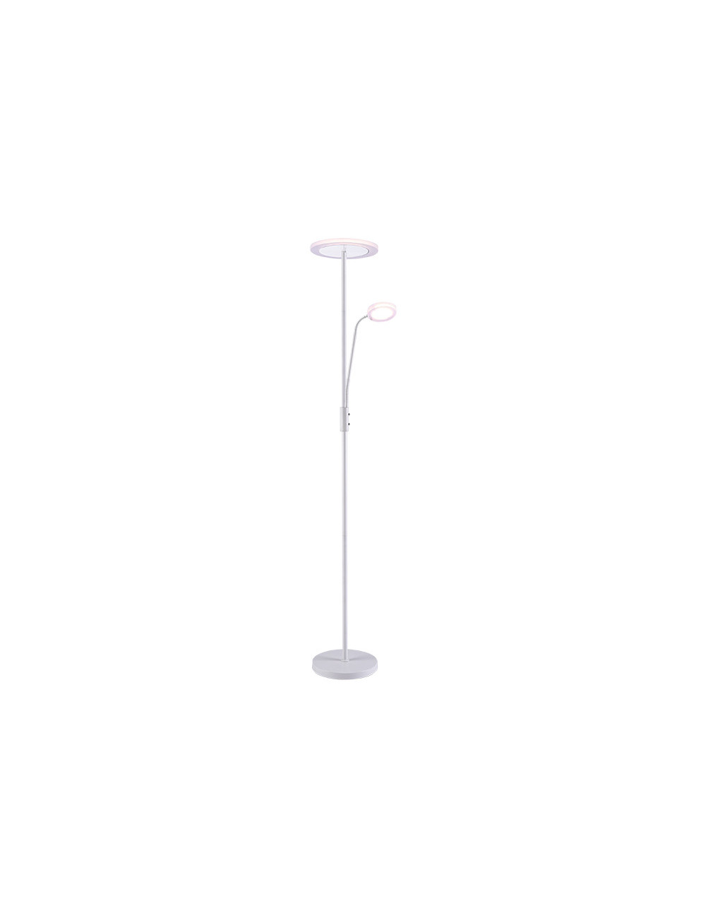 Candeeiro de pé BAYANI com braço de leitura 28W+6W LED 3000-6500K Alt.179xD.25cm branco
