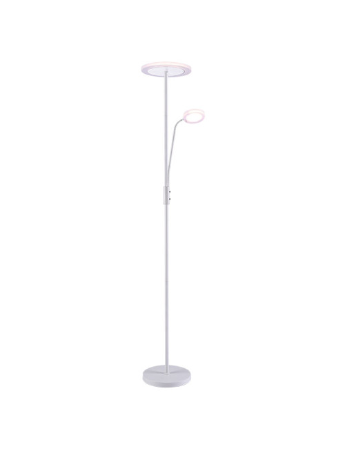 Candeeiro de pé BAYANI com braço de leitura 28W+6W LED 3000-6500K Alt.179xD.25cm branco