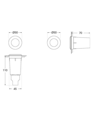 Aplique de encastrar ALDO 1xG9 1