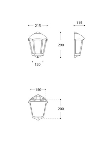Aplique FABIO 1xE27 IP55 C.21