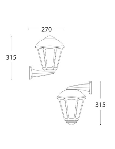 Aplique GIAMPY 1xE27 IP55 C.21xL.27xAlt.31