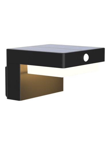 Aplique solar ARDENA com sensor IP44 5W LED 400lm 4000K preto