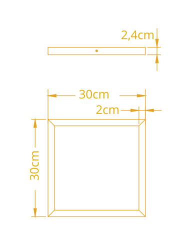 Painel de superfície VOLTAIRE 30x30 24W LED CCT 3000/4000/6500K C.30xL.30xAlt.2
