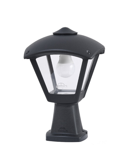 Pilar DARIO 1xE27 IP55 C.24xL.24xAlt.35cm resina preta