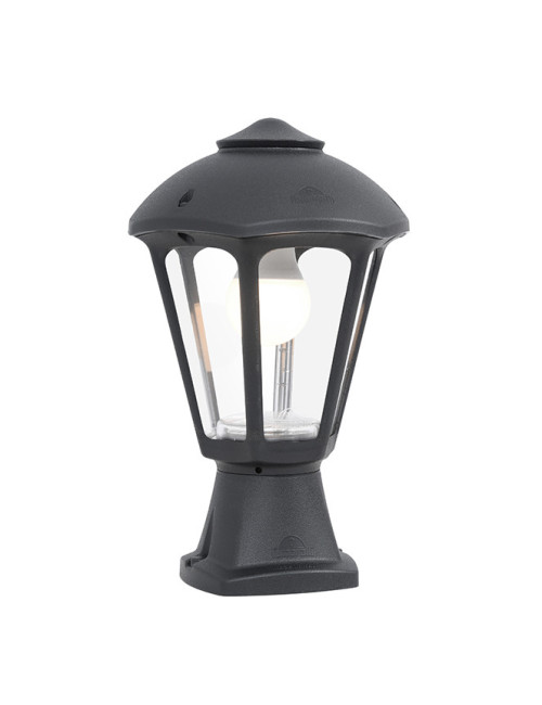 Pilar GIAMPY 1xE27 IP55 C.21xL.21xAlt.33cm resina preta