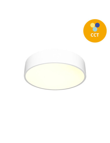 Plafond de superfície BILAC redondo 38W LED CCT 3000/4200/6000K Alt.9xD.40cm Branco