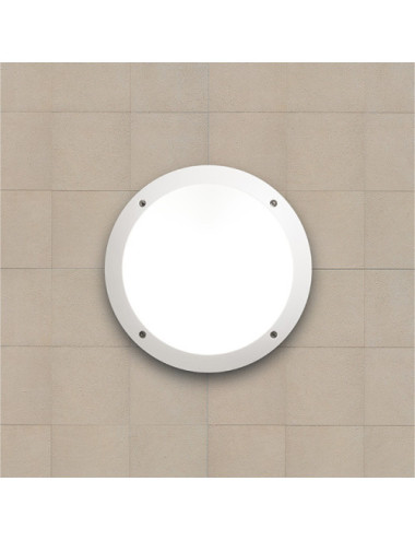 Plafond LUCIA 1xE27 IP66 C.30xL.9xAlt.30cm resina branca