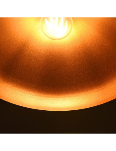 Suspensão BONN 1xE27 Alt.Reg.xD.30cm Branco/Dourado