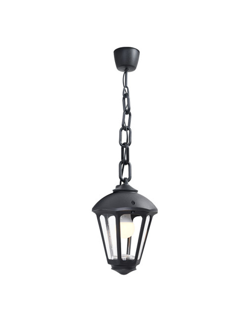 Suspensão GIAMPY 1xE27 IP55 C.21xL.21xAlt.75cm resina preta