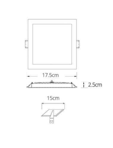 Foco de encastrar INTEGO 2.0 PC quadrado 12W LED CCT 1200lm 120° C.17