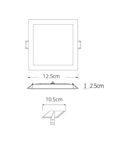 Foco de encastrar INTEGO 2.0 PC quadrado 6W LED CCT 600lm 120° C.12