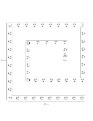 Módulo LED quadrado 72W 6480lm 3000-4000-6000K 230V com ímanes