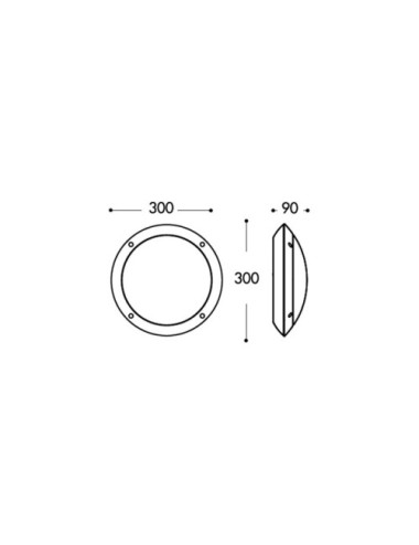 Plafond LUCIA 1xE27 IP66 C.30xL.9xAlt.30cm resina preta