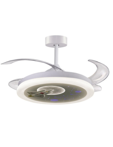 Ventoinha de tecto INFANTIL NAVE branca