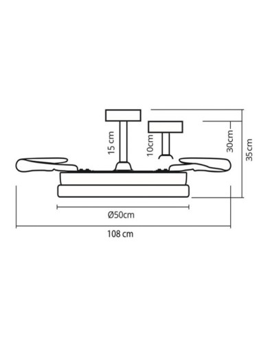 Ventoinha de tecto KIOTO dourada