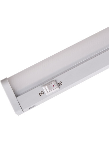 Régua OPALO LED com interruptor 1x6W LED 480lm 3000K C.32xL.2,2xAlt.4,2cm Branco
