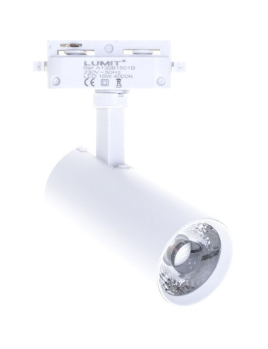 Foco para calha ADONIS 1x15W LED 1400lm 4000K 24° C.8,2xL.6xAlt.18,5cm Alumínio Branco