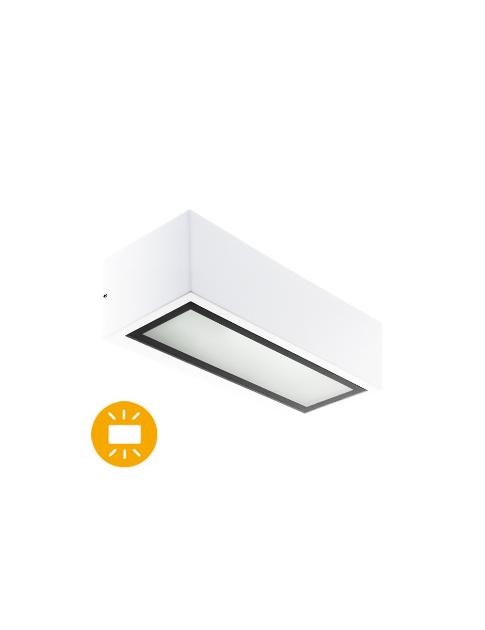 Aplique CORGO IP54 1xE27 C.26xL.10,6xAlt.8cm Alumínio+Vidro Branco