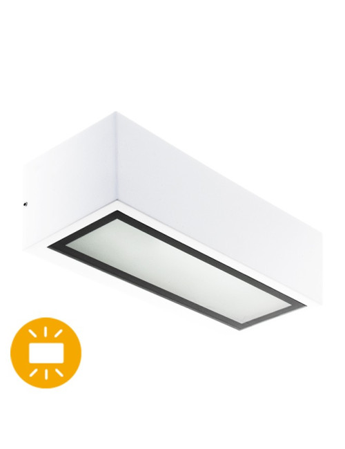 Aplique CORGO IP54 1xE27 C.26xL.10,6xAlt.8cm Alumínio+Vidro Branco