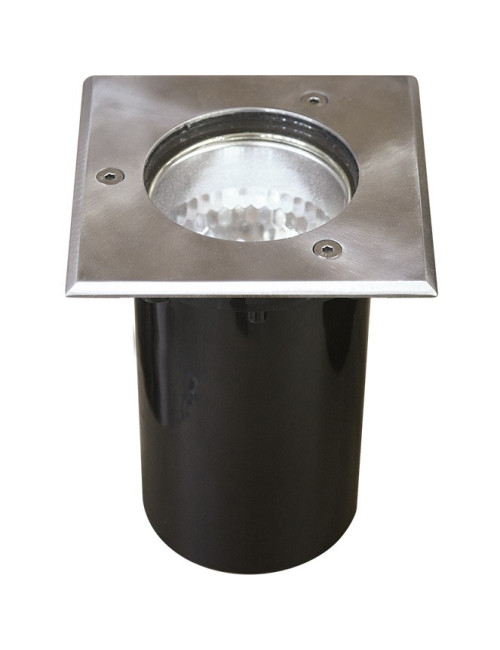 Foco de encastrar solo BIGORNE quadrado IP65 1xE27 C.15xL.15xAlt.0,5cm Níquel