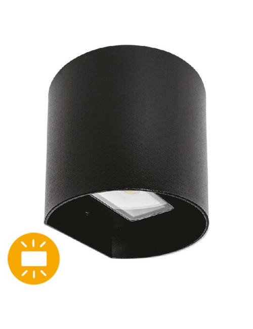 Aplique SABOR IP54 2x4W LED 650lm 6500K 95°C.11xL.9,5xAlt.11cm Alumínio Preto