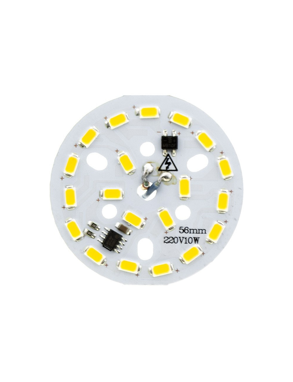 Módulo LED redondo 10W D.56mm 570lm 3000K 230V cabo30cm