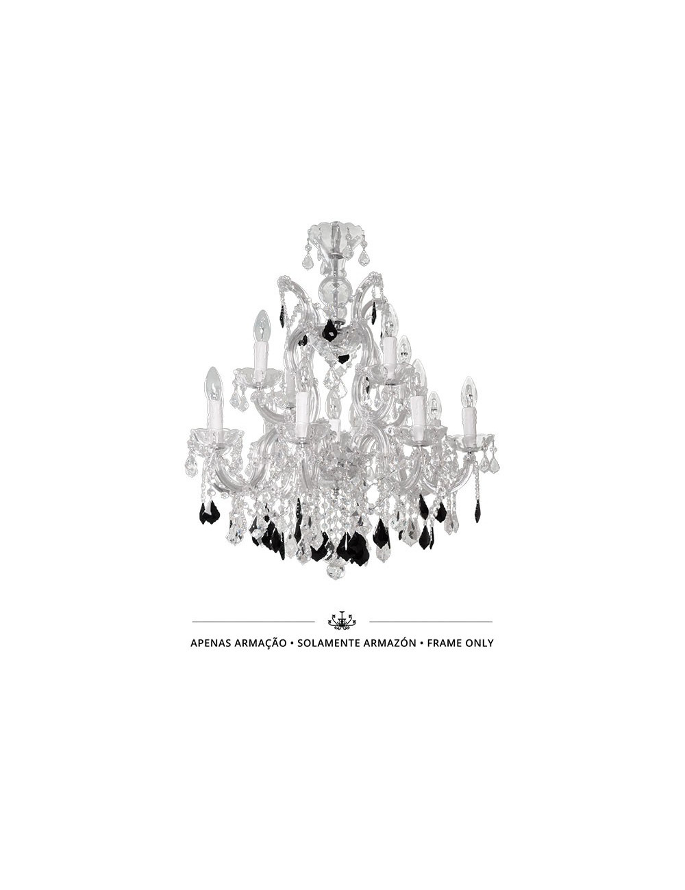 Candeeiro de tecto M.TERESA 13xE14 cromado (só armação sem cristais incluídos)