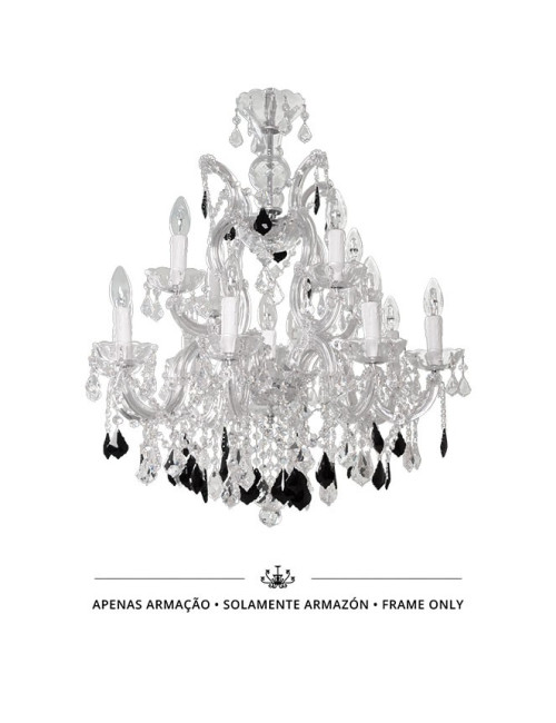 Candeeiro de tecto M.TERESA 13xE14 cromado (só armação sem cristais incluídos)