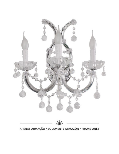 Aplique M.TERESA 3xE14 cromado (só armação sem cristais incluídos)